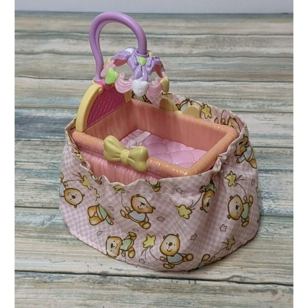Fisher Price Loving Family Baby Doll  Bed Cradle Bassinet Crib Dollhouse